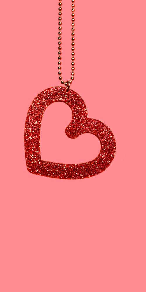 Iso Sydän kaulakoru punainen glitter titiMadam Jewelry