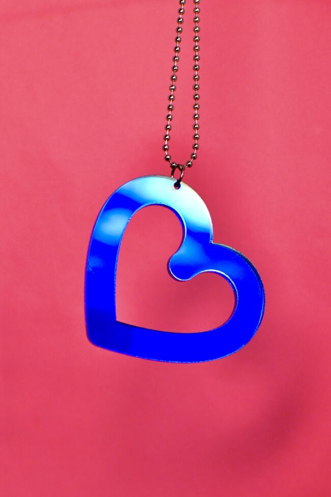 Iso Sydän kaulakoru sininen peili titiMadam Jewelry Iso Sydän kaulakoru sininen peili titiMadam Jewelry