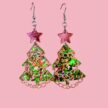 Vihreät flakes Joulukuusi Glitter Korvakorut titiMadam Jewelry