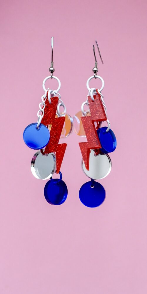 DOP Light 4 uniikit salama korvakorut punainen titiMadam Jewelry