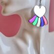 RainbowHeart Sydän uniikit moniväriset korvakorut hopea peili titiMadam Jewelry