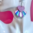 RainbowHeart Sydän uniikit moniväriset korvakorut pinkki glitter titiMadam Jewelry
