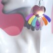 RainbowHeart Sydän uniikit moniväriset korvakorut ruusukulta glitter pastelli titiMadam Jewelry