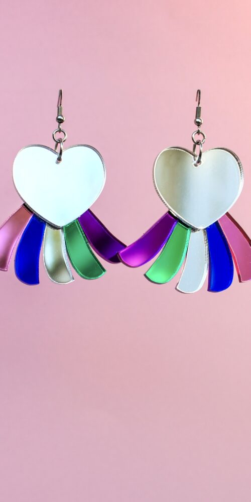 Ystävänpäivä Limited edition sydän korvakorut monivärinen peili titiMadam Jewelry